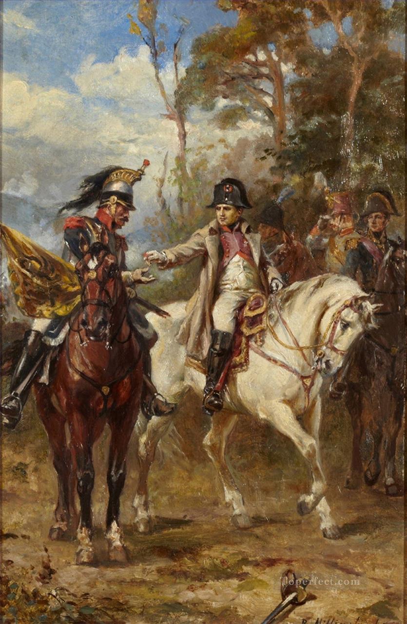 Napoleon on Horseback Robert Alexander Hillingford Military War Oil Paintings